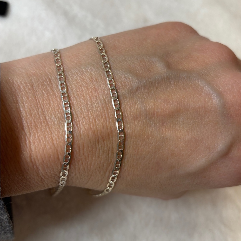 NEW 925 Italy Sterling Silver Gucci Mariner Chain Necklace 3grams - Picture 5 of 6